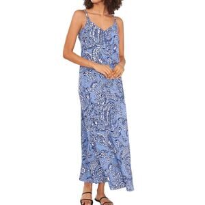 Vince Camuto Plus XXL Stunning Blue Paisley Flowy Elegant Maxi Slip Dress NWT
